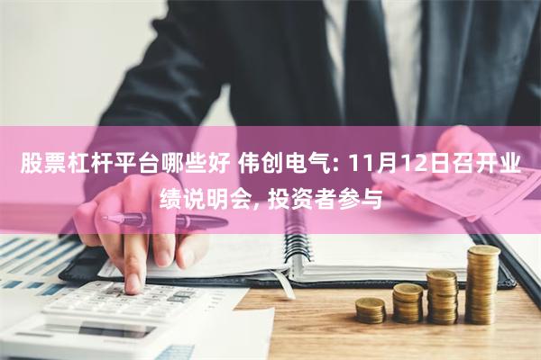 股票杠杆平台哪些好 伟创电气: 11月12日召开业绩说明会, 投资者参与