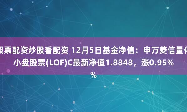 股票配资炒股看配资 12月5日基金净值：申万菱信量化小盘股票(LOF)C最新净值1.8848，涨0.95%