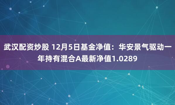 武汉配资炒股 12月5日基金净值：华安景气驱动一年持有混合A最新净值1.0289