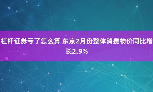 杠杆证券亏了怎么算 东京2月份整体消费物价同比增长2.9%